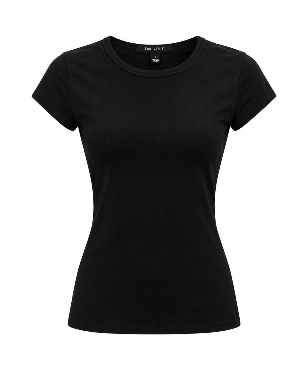 Blusa básica negra de manga corta Forever 21