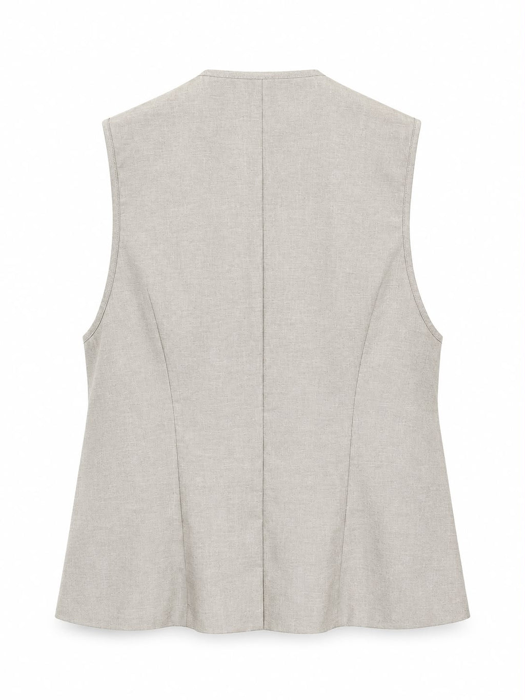 Chaleco elegante de vestir en tono beige con botones decorativos dispares