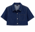 Crop Denim Azul oscuro