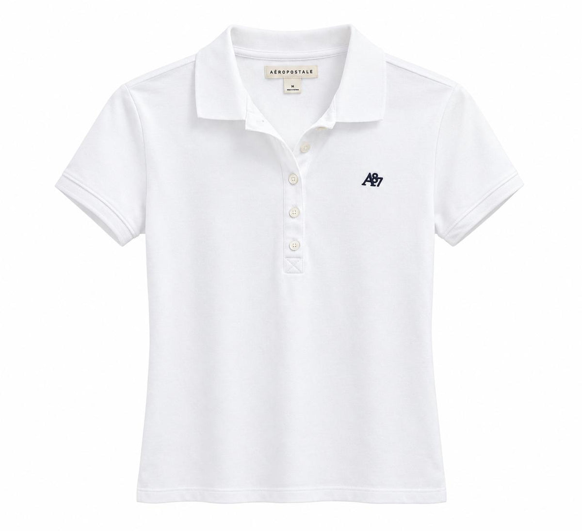 Camiseta estilo polo marca aeropostale, color blanco