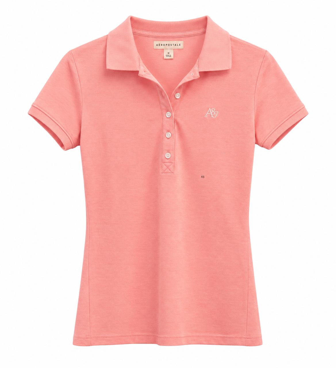 Camisa estilo polo de la marca Aeropostale color rosa coral