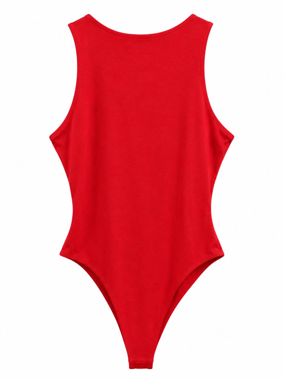 Body de cuello redondo en color rojo