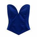 Top corsé strapless azul rey