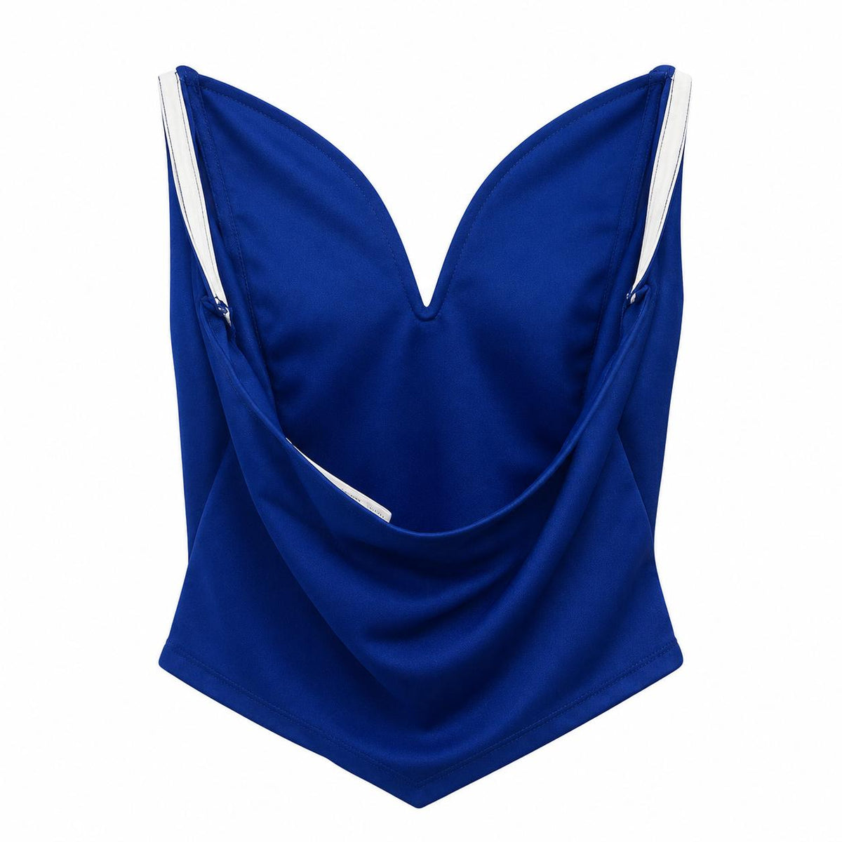 Top corsé strapless azul rey