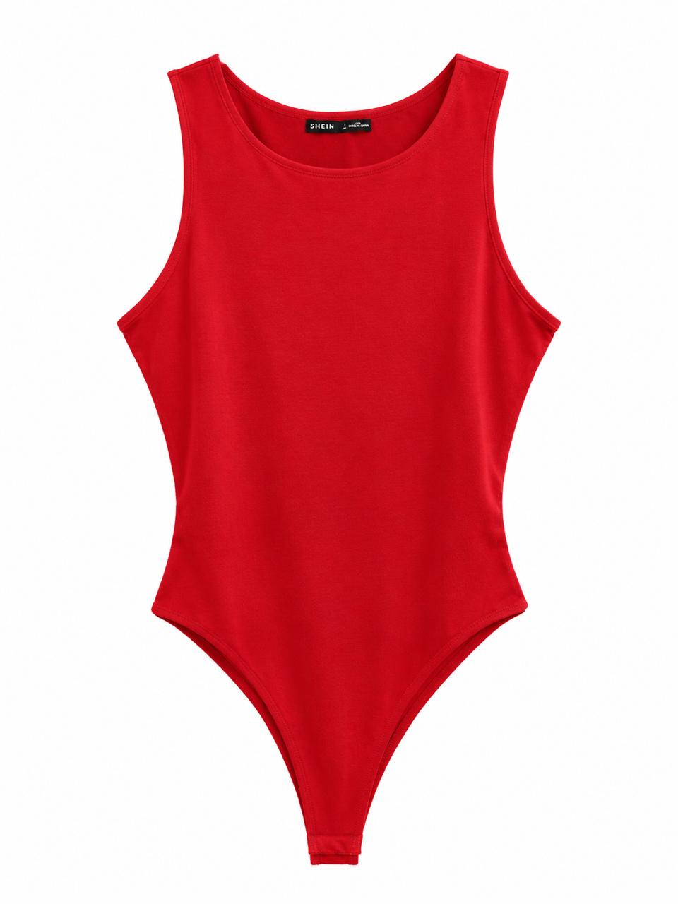 Body de cuello redondo en color rojo
