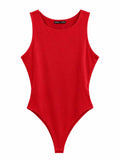 Body de cuello redondo en color rojo