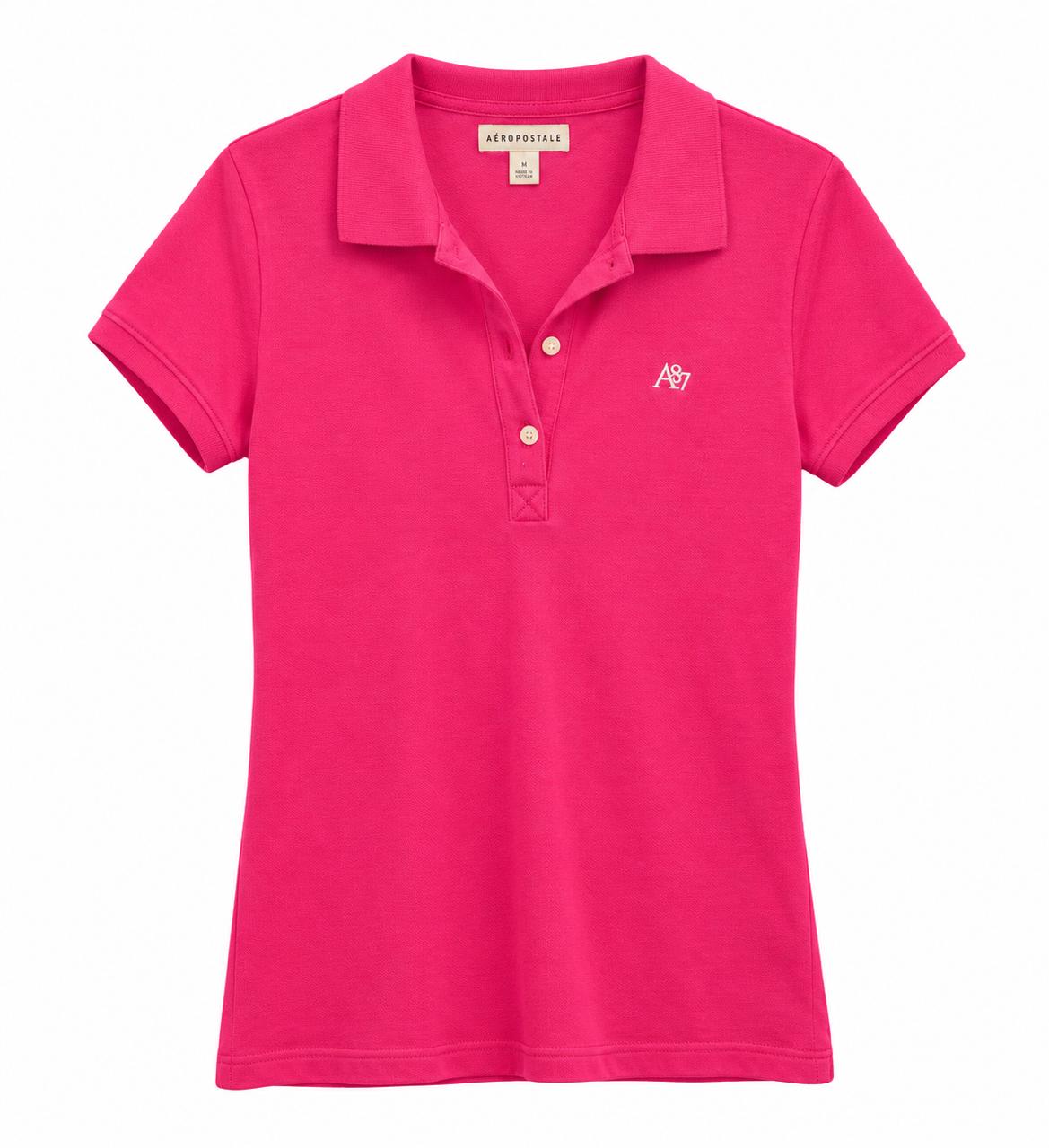 Camiseta estilo polo marca aeropostale, color rosado fucsia