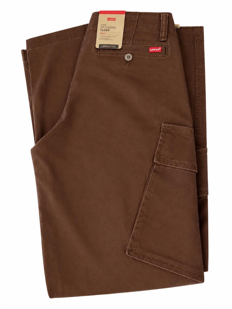 Jean cargo para hombre tono café
