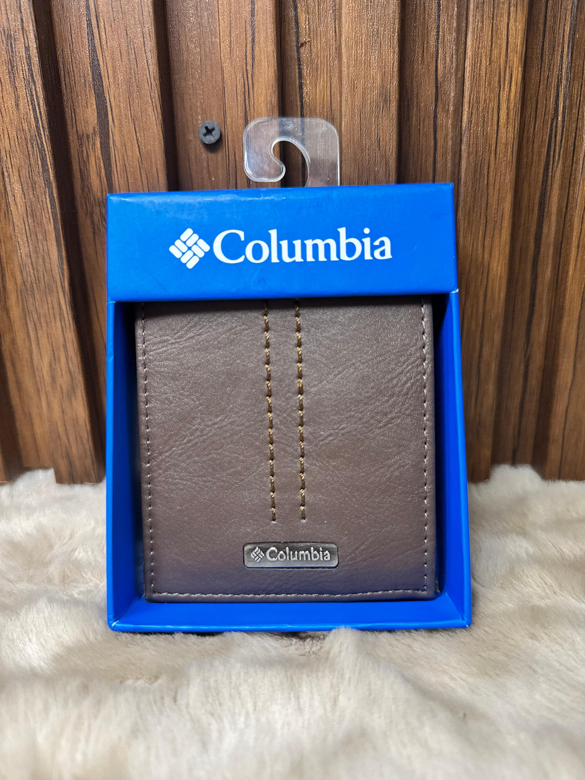 Billetera para hombre Columbia de cuero café