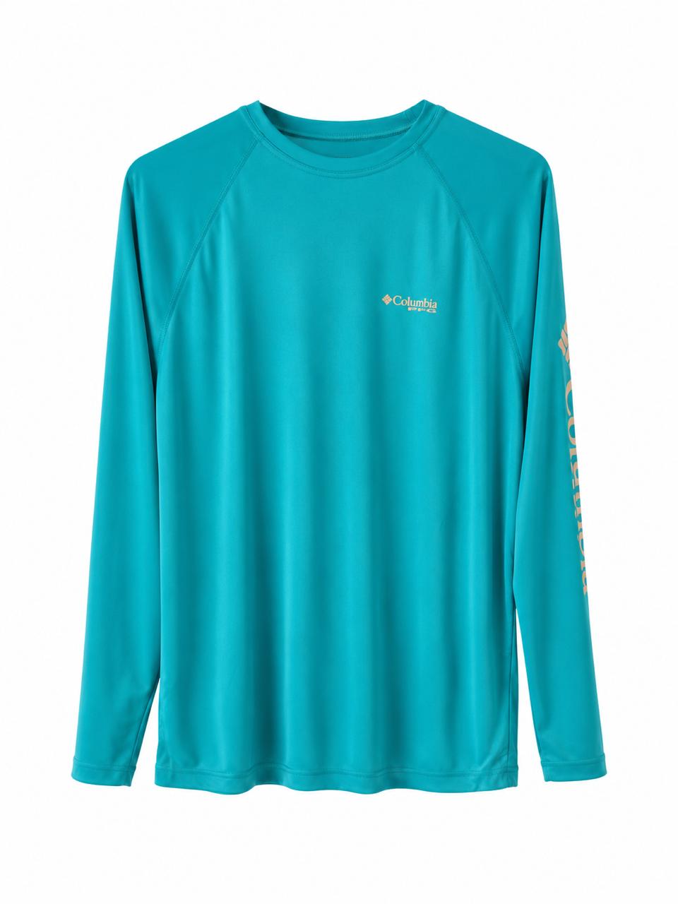 Camiseta columbia PFG Manga larga Celeste aqua
