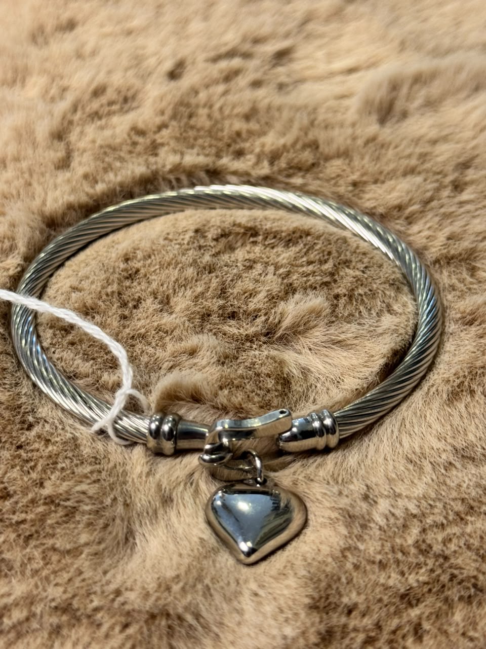 Pulsera de Corazón Plateada Acero inoxidable