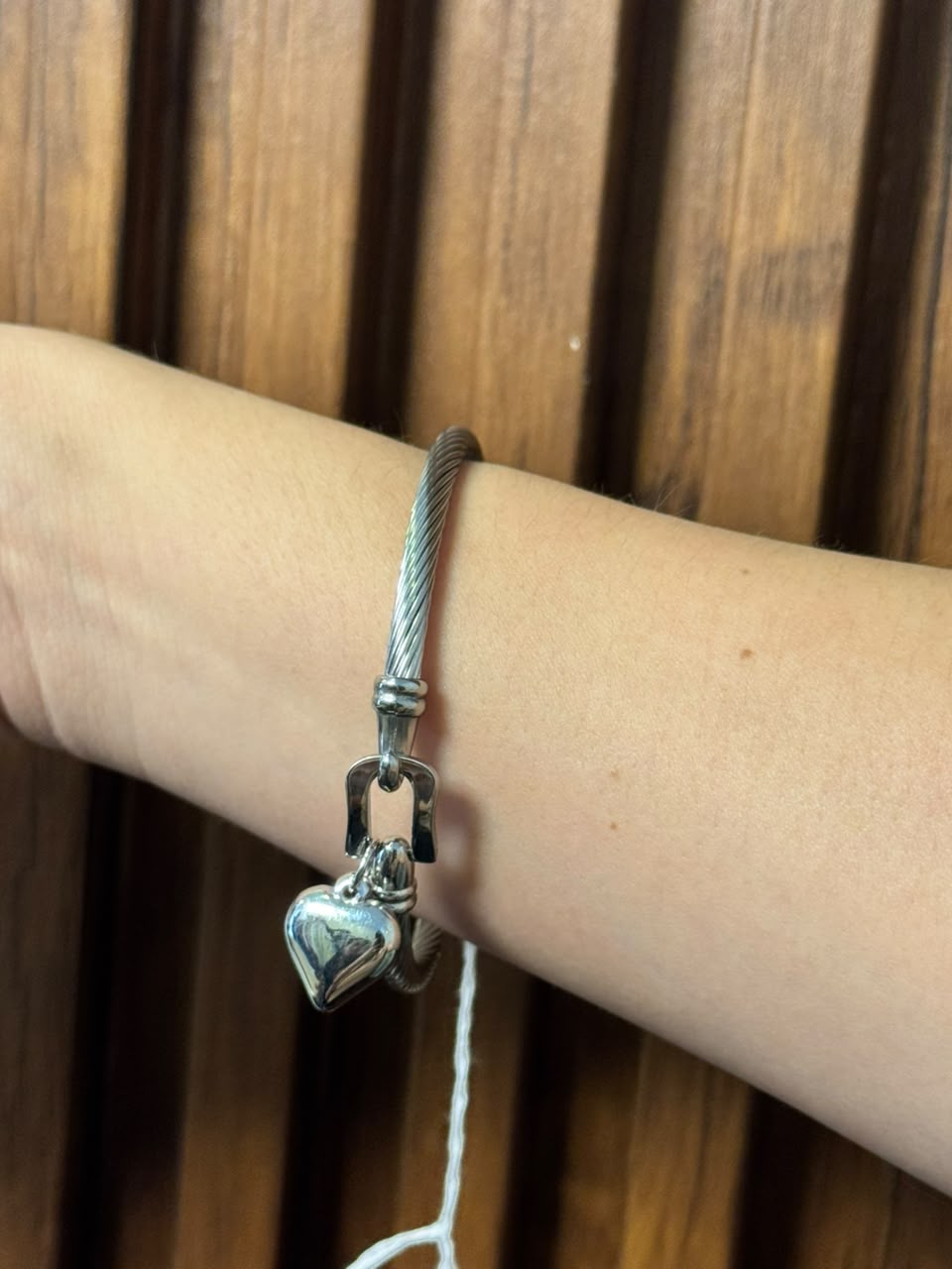 Pulsera de Corazón Plateada Acero inoxidable