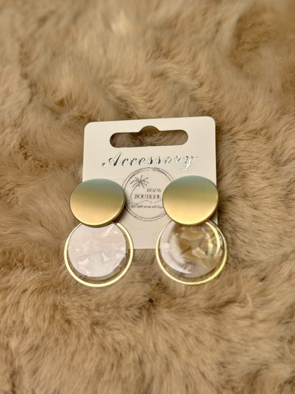 Aretes colgantes circulares dorado