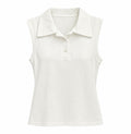 Camiseta polo mangas blanca acanalada con cuello solapa