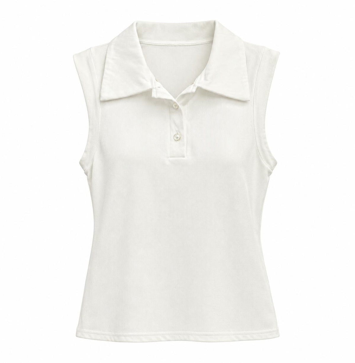 Camiseta polo mangas blanca acanalada con cuello solapa