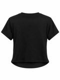 Blusa básica negra de manga corta