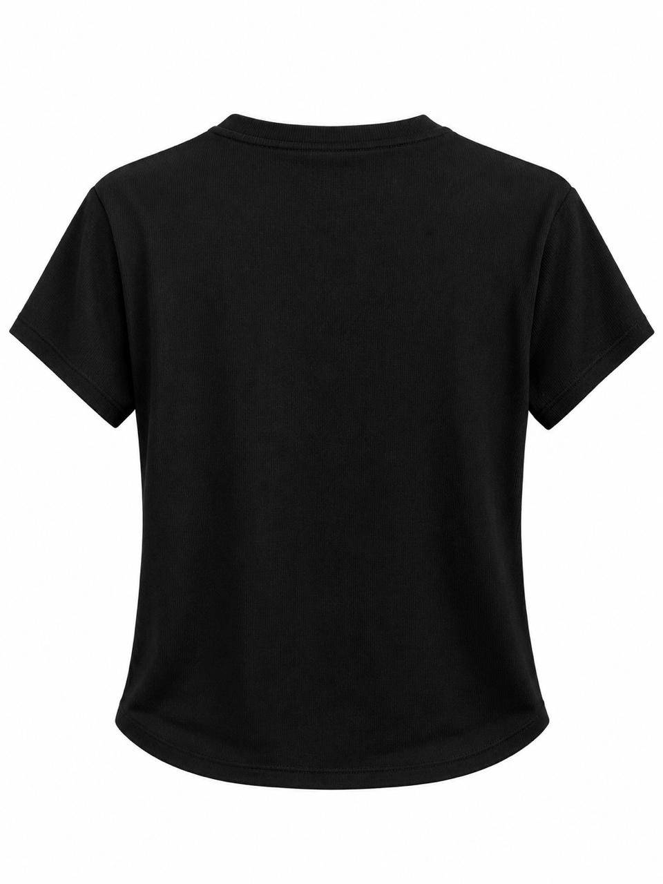 Blusa básica negra de manga corta