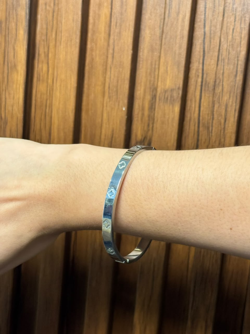 Brazalete Plateado Acero Inoxidable