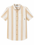 Camisa Columbia de manga corta a Rayas Beige y Blanco