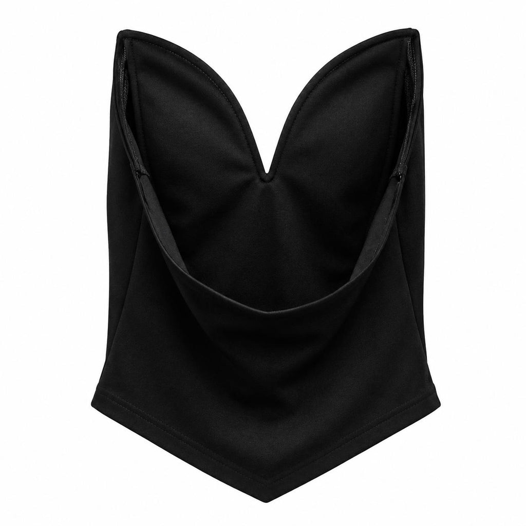 Top corsé strapless negro