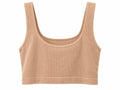 Top corto bralette acanalado en color beige