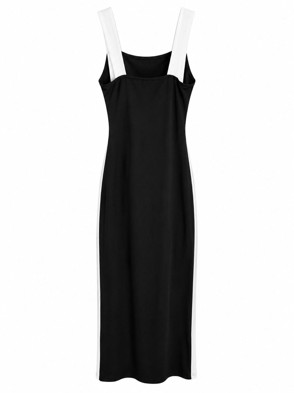 Vestido ajustado bicolor con franjas laterales